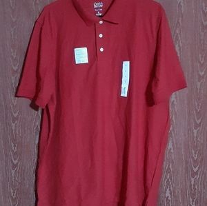 CROFTS & BARROW EASY CARE RED MEN'S POLO SHIRT SHORT SLEEVE COLLARED NWT